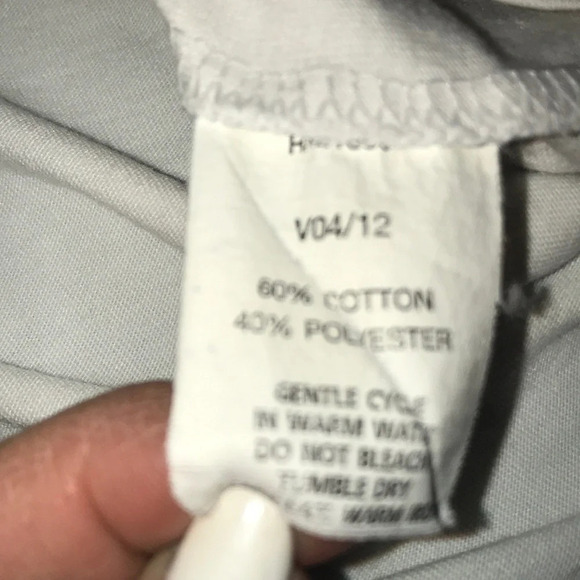 𝅺Dennis uniform polo white tops button collar short sleeve size L - Picture 4 of 6